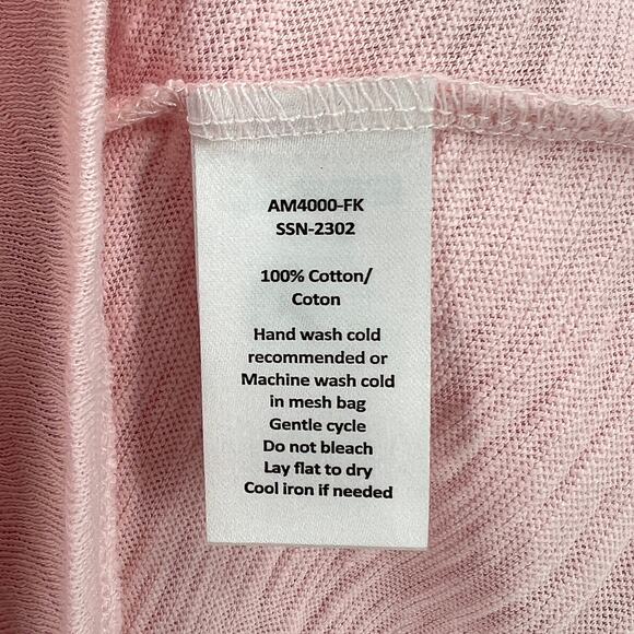 ATM Anthony Thomas Melillo Slub Crewneck Tee Mens Small Pink Short Sleeve Cotton - Picture 11 of 13